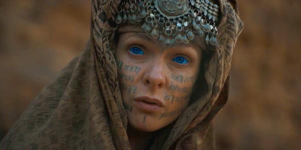 Rebecca Ferguson as a bene gesserit reverend mother in Dune Part Two